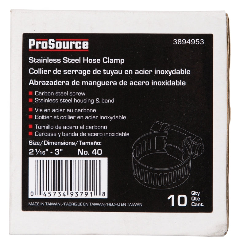 ProSource HCRAN40 Interlocked Hose Clamp, Stainless Steel, Stainless Steel, Pack of 10