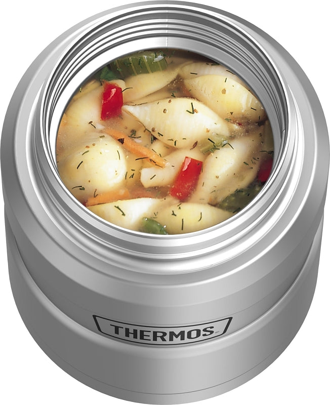 Thermos STAINLESS KING Series SK3000MSTRI4 Vacuum Insulated Food Jar with Foldable Spoon, 16 oz Capacity, Matte Steel