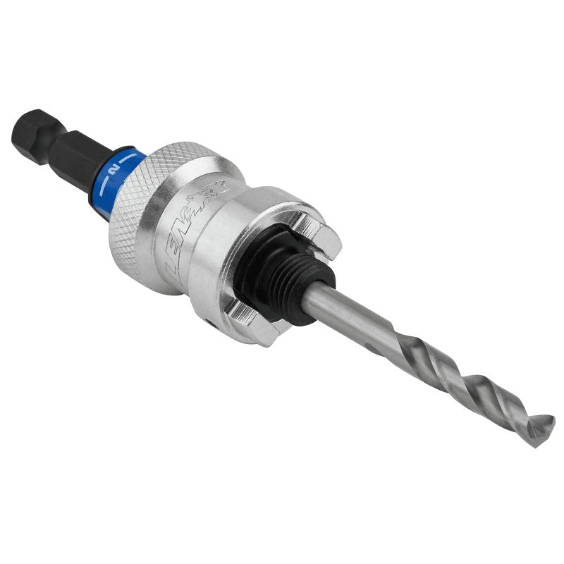Lenox Speed Slot LXAH9938PBM Hole Saw Arbor, 3/8 in Shank, 9/16 to 1-3/16 in Dia Bit, Hex Shank