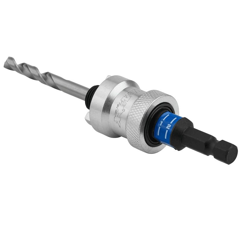 Lenox Speed Slot LXAH9938PBM Hole Saw Arbor, 3/8 in Shank, 9/16 to 1-3/16 in Dia Bit, Hex Shank