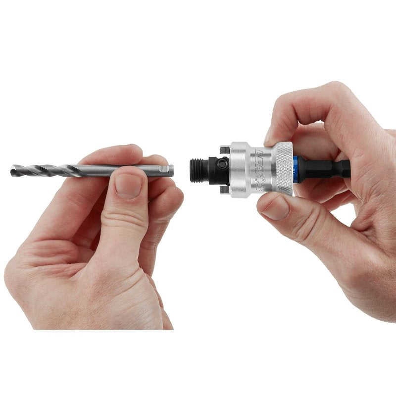 Lenox Speed Slot LXAH9938PBM Hole Saw Arbor, 3/8 in Shank, 9/16 to 1-3/16 in Dia Bit, Hex Shank