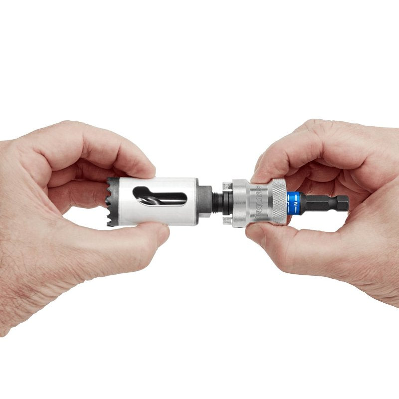 Lenox Speed Slot LXAH9938PBM Hole Saw Arbor, 3/8 in Shank, 9/16 to 1-3/16 in Dia Bit, Hex Shank