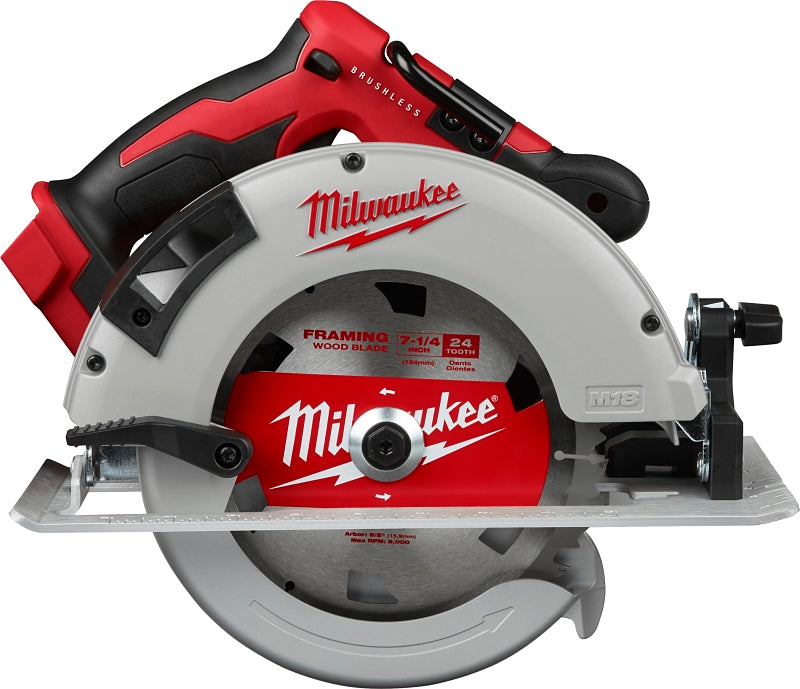 Milwaukee M18 2631-20 Circular Saw, Tool Only, 18 V, 5 Ah, 7-1/4 in Dia Blade, 50 deg Bevel, 1-7/8, 2-1/2 in D Cutting