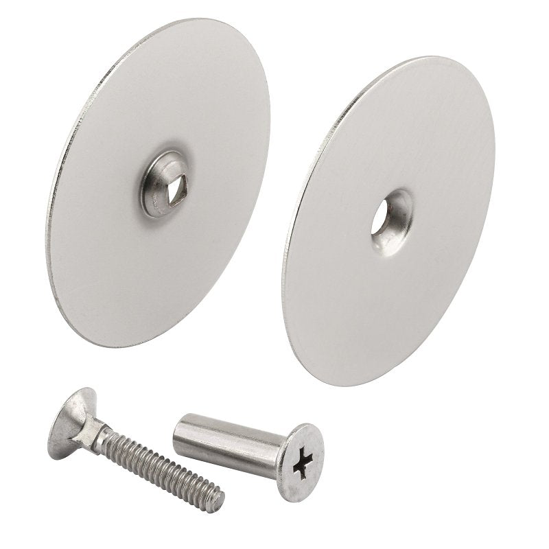 Defender Security U 10446 Hole Cover Plate, Steel, Satin Nickel, For: 1-3/4 in Thick Doors