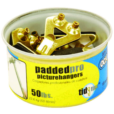 OOK Brass-Plated Padded Picture Hanger 50 lb 10 pk