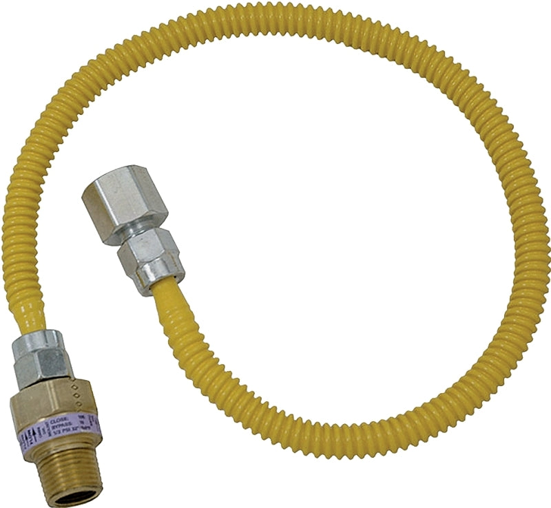 BrassCraft ProCoat Series CSSL54-36 Gas Connector, 36 in L, 1/2 x 1/2 in, Stainless Steel, -40 to 150 deg F Temperature