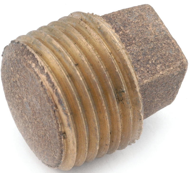 Anderson Metals 738114-06 Solid Pipe Plug, 3/8 in, MPT, Square Head, Brass