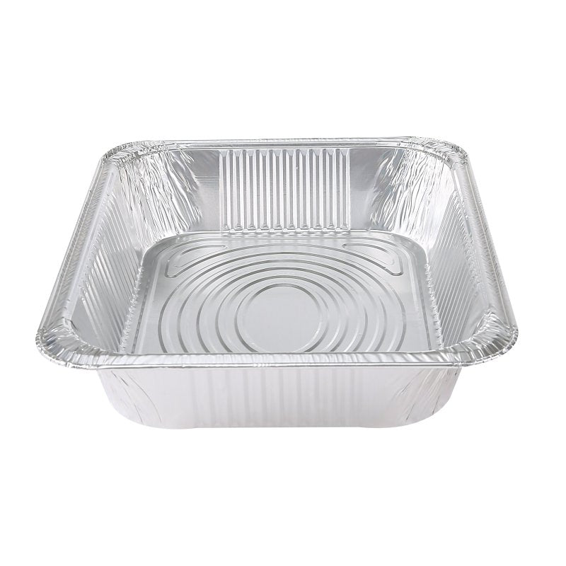 Glad BBP19935 Disposable Steam Pan, Aluminum, Silver, 12-1/2 in L, 10-1/4 in W, 2-1/2 in H, Dishwasher Safe: No, Pack of 24