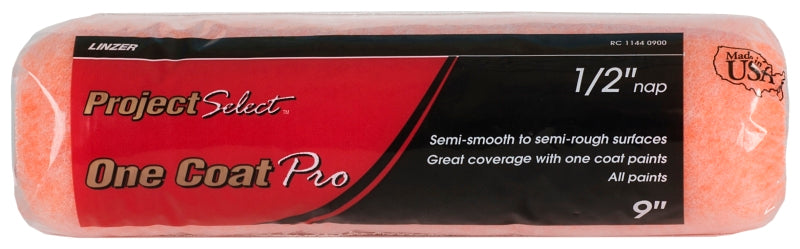 Linzer RC1144 Roller Cover, 1/2 in Thick Nap, 9 in L, Polyester Cover, 12/PK, Pack of 12