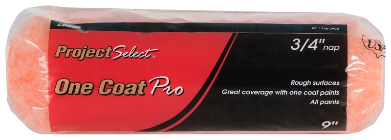 Linzer PROJECT SELECT, One Coat Pro RC1145 Roller Cover, 3/4 in Thick Nap, 9 in L, Polyester Cover, Pack of 12