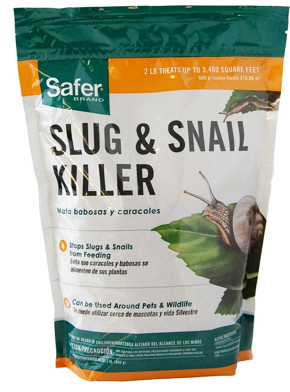 Safer SB125 Slug and Snail Killer, Granular, Outdoor, 2 lb Bag