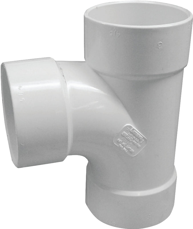 Canplas 414126BC S&D Sanitary Pipe Tee, 6 in, Hub, PVC