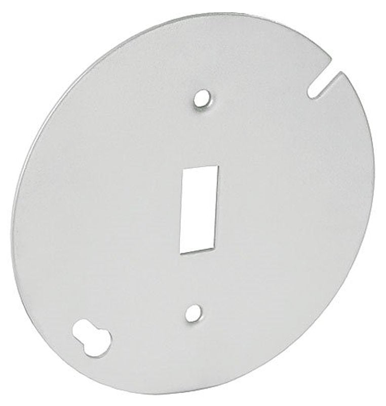 Southwire 54C42-UPC Pan Box Cover, 4 in Dia, 4 in W, Round, 1-Gang, Steel, Silver, Galvanized