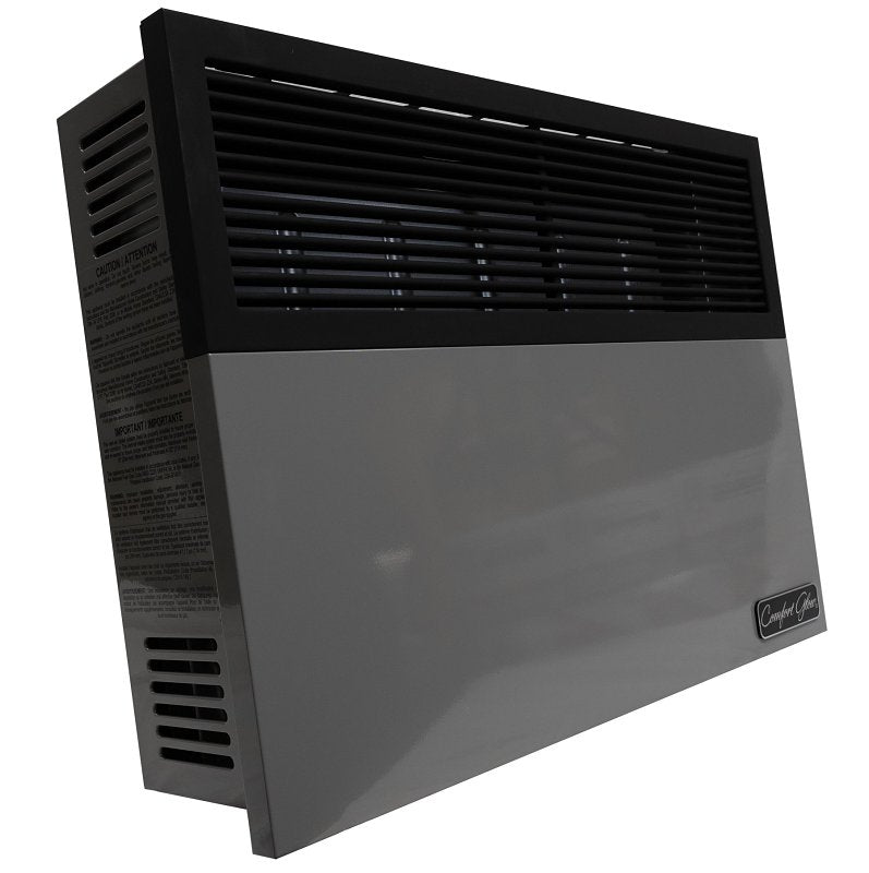 Comfort Glow DVP25 Direct Vent Wall Heater, LP, 25,000 Btu/h BTU, 750 sq-ft Heating Area, 70 % Efficiency, Black/Gray
