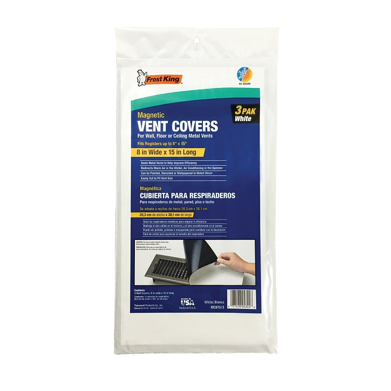 Frost King MC815/3 Vent Cover, 15 in L, 8 in W, Magnetic