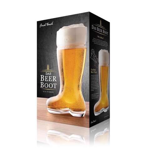 1 Liter Glass Beer Boot – German Bierstiefel | 10 Inches Tall, Dishwasher Safe | Fun Party Drinking Glass - View #2