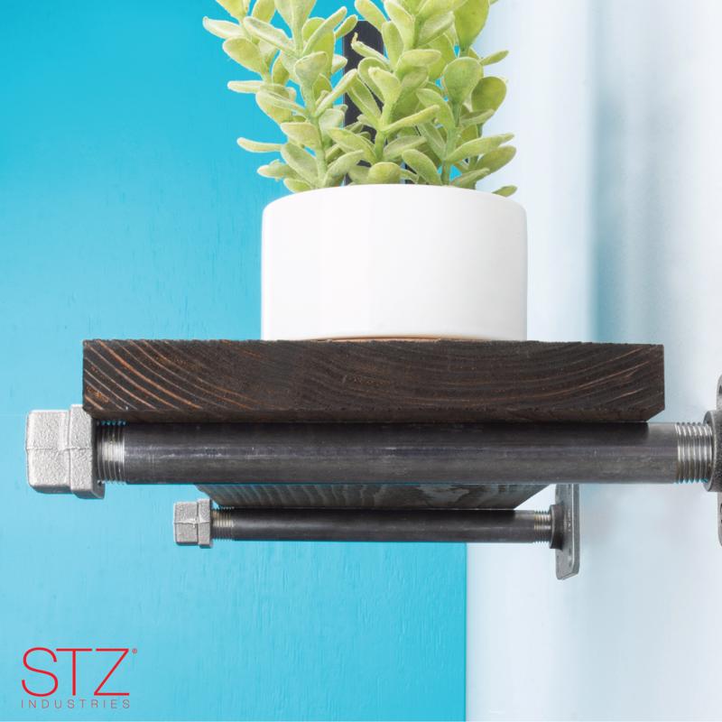 24 in. W X 24 in. D Black Wood Boulder Shelf Kit 1 pk