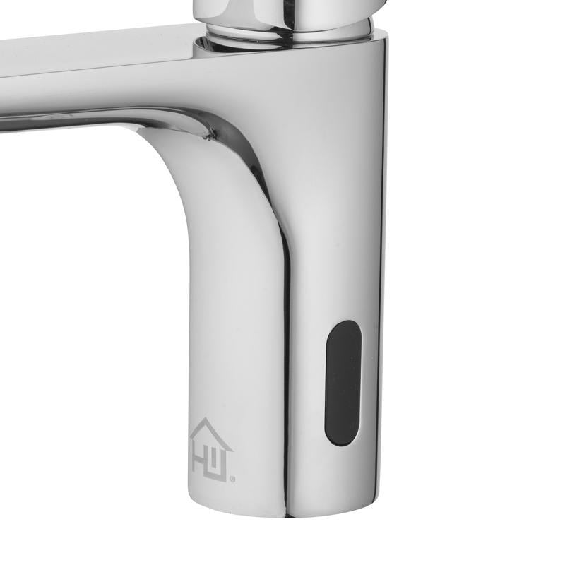 Homewerks Chrome Motion Sensing Modern Single-Handle Bathroom Sink Faucet 2 in.