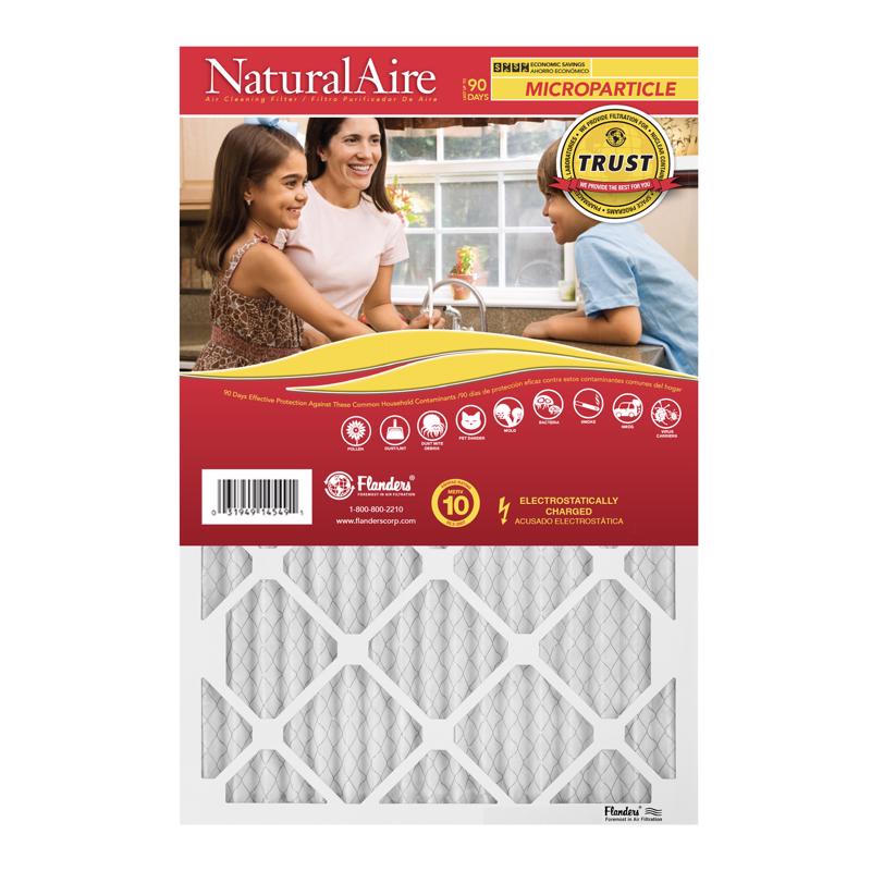 NaturalAire 14 in. W X 24 in. H X 1 in. Synthetic 10 MERV Pleated Microparticle Air Filter 1 pk, Pack of 6