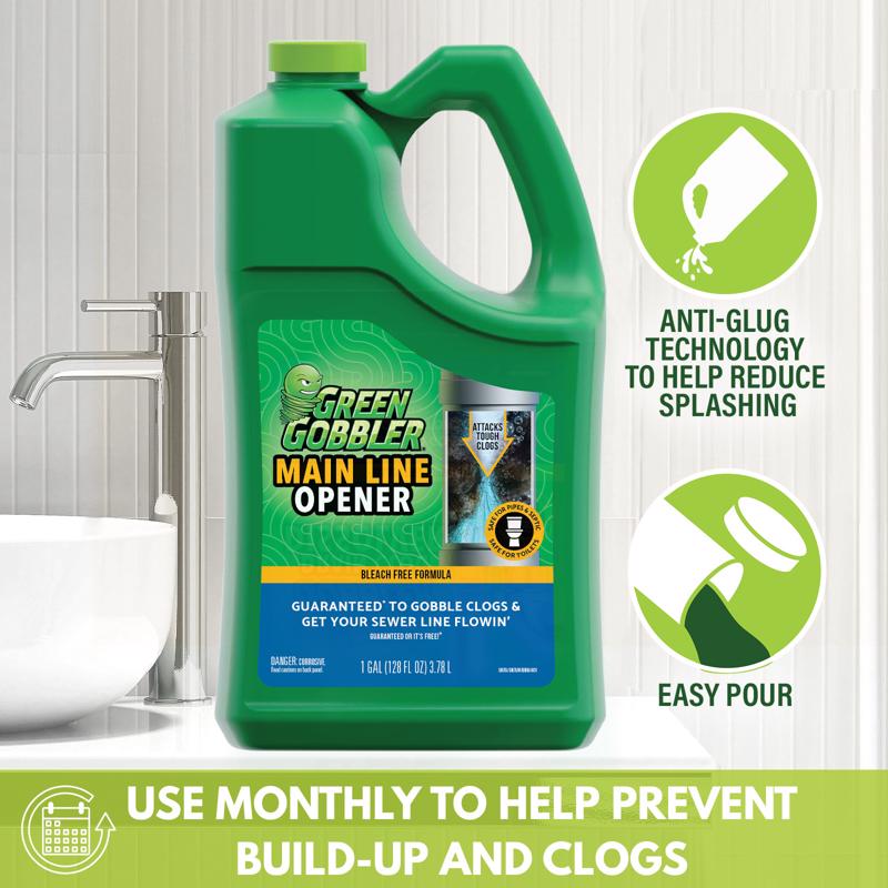 Green Gobbler Liquid Main Line Cleaner 128 oz, Pack of 4