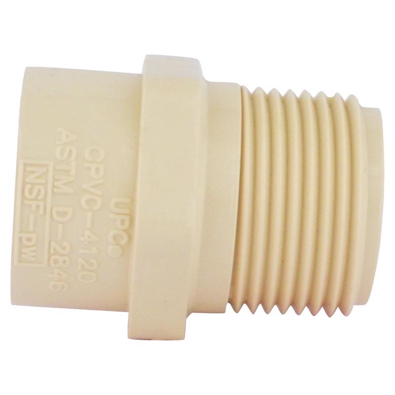 Charlotte Pipe FlowGuard Schedule 40 3/4 in. Socket X 3/4 in. D MNPT CPVC Adapter 1 pk, Pack of 25