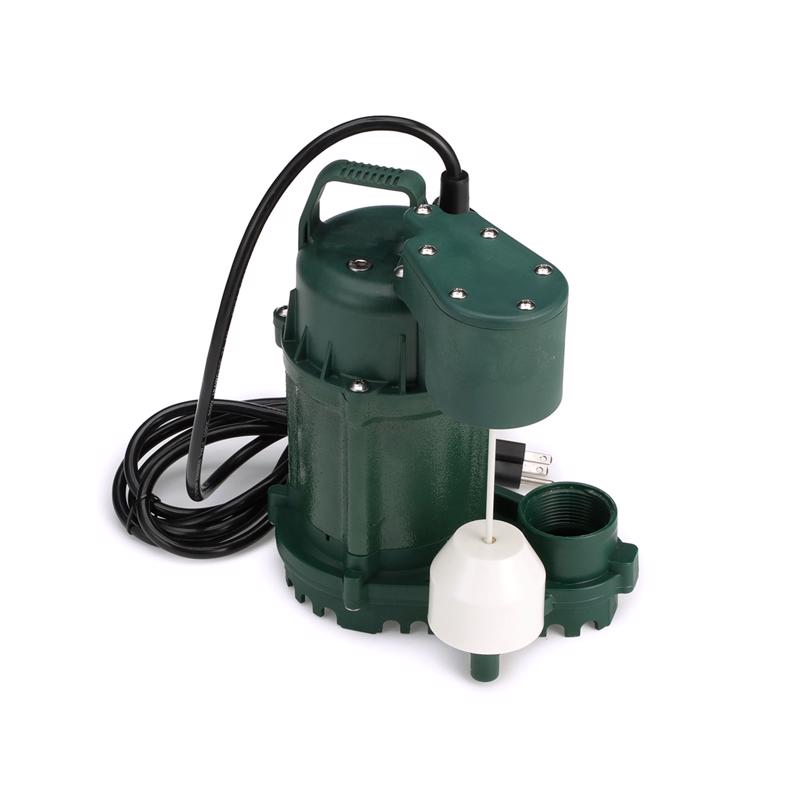 Zoeller 1/3 HP 2520 gph Cast Iron Vertical Float Switch AC Submersible Sump Pump 9 ft