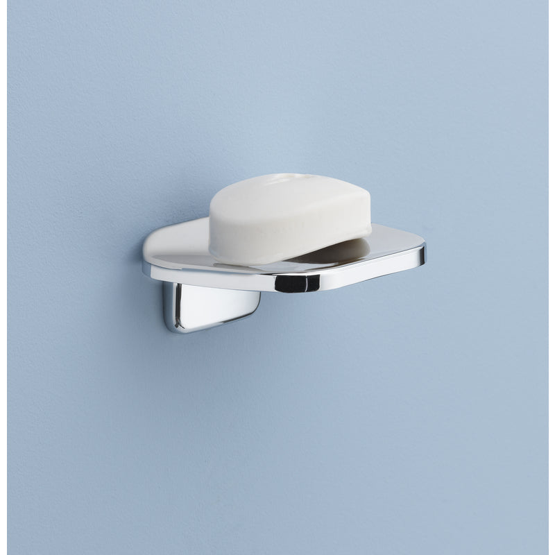 OakBrook Chrome White Die Cast Zinc Soap Dish