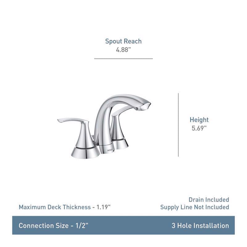 Moen Darcy Brushed Nickel Contemporary Bathroom Faucet 4 in.