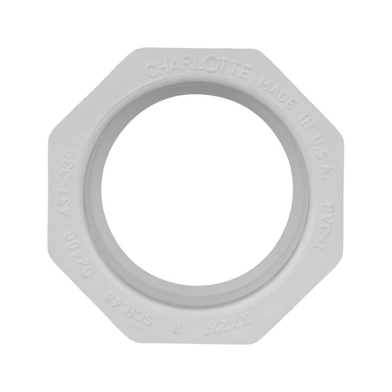 Charlotte Pipe Schedule 40 3 in. Slip X 2-1/2 in. D Slip PVC Reducing Bushing 1 pk