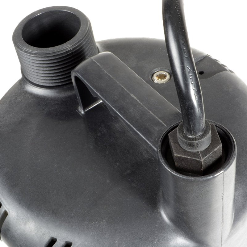 Eco-Flo SUP Series SUP80 Submersible Utility Pump, 3.3 A, 115 V, 1/2 hp, 1-1/4 in Outlet, 3180 gph, Thermoplastic