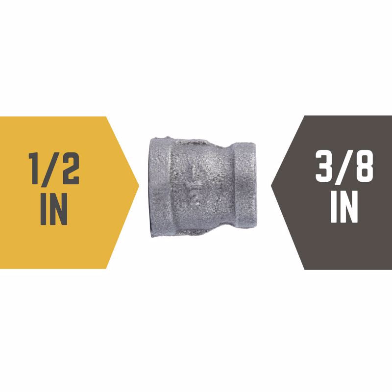 STZ Industries 1/2 in. FIP each X 3/8 in. D FIP Black Malleable Iron Reducing Coupling