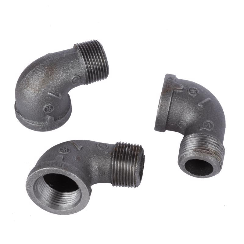 STZ Industries 1/2 in. FIP each X 1/2 in. D MIP Black Malleable Iron 90 Degree Street Elbow, Pack of 5