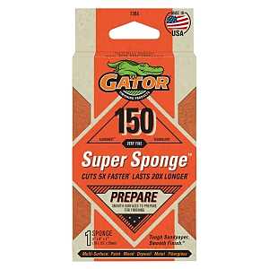 Gator 7364 Sanding Sponge, 5 in L, 3 in W, 150 Grit, Medium, Aluminum Oxide Abrasive