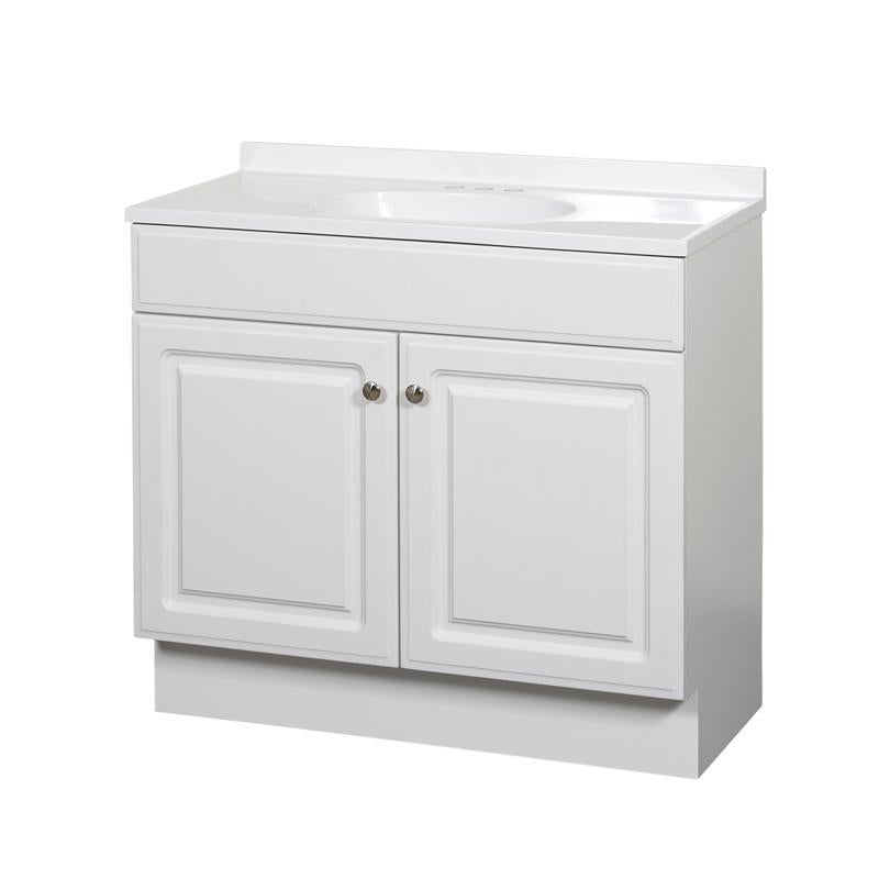 Zenna Home Single White Bathroom Vanity 36 in. W X 18 in. D X 35 in. H ...