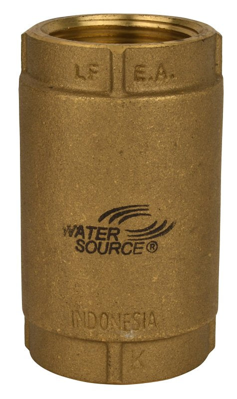 Water Source CCC-125NL Check Valve, 1-1/4 in, Brass Body