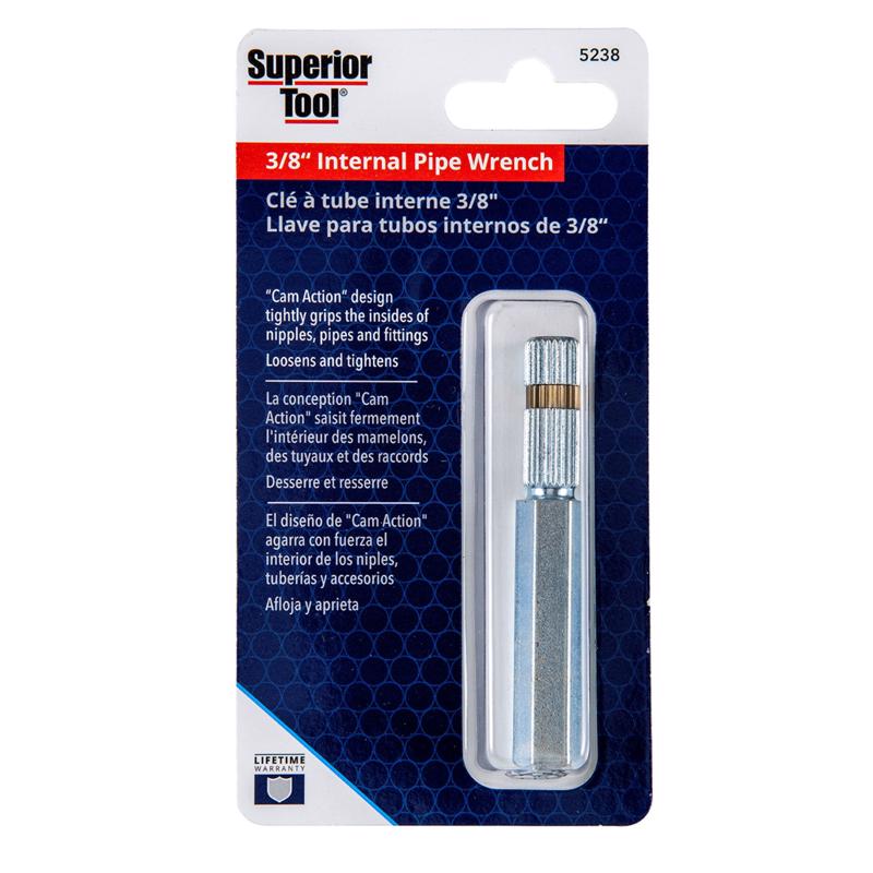 Superior Tool 3/8 in. Internal Pipe Wrench Silver 1 pc