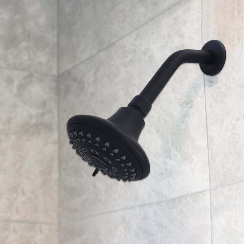 Danco Matte Black Stainless Steel 8 in. Shower Arm and Flange