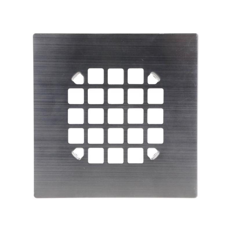 Danco 4-1/4 in. Brushed Nickel Square Stainless Steel Drain Cover