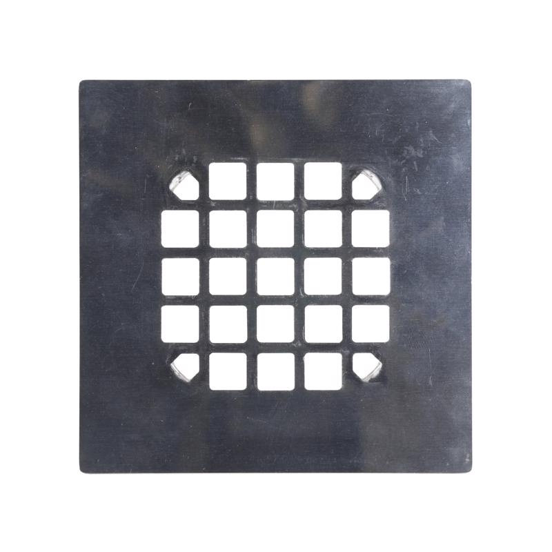 Danco 4-1/4 in. Brushed Nickel Square Stainless Steel Drain Cover