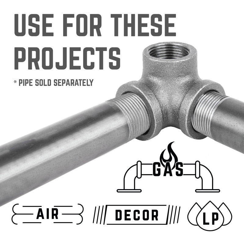 STZ Industries 1/2 in. FIP each X 1/2 in. D FIP 1/2 in. D FIP Black Malleable Iron Side Out Elbow