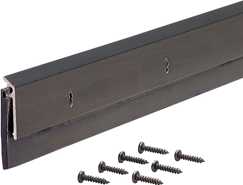 M-D 68254 Door Sweep, 36 in L, 1-1/4 in W, Aluminum Flange, Neoprene Insert, ADA Compliant
