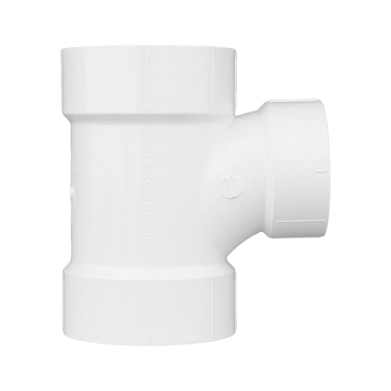 Charlotte Pipe Schedule 30 3 in. Hub X 2 in. D Hub PVC Sanitary Tee 1 pk