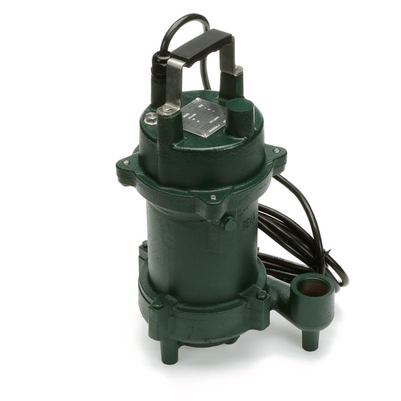 Zoeller 1 HP 2535 gph Cast Iron Tethered Float Switch Grinding Pump