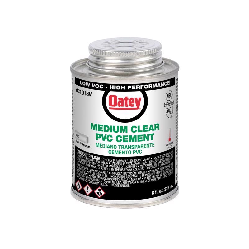 Oatey Clear Cement For PVC 8 oz