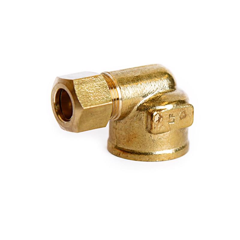 ATC 3/8 in. Compression X 1/2 in. D FPT Brass 90 Degree Elbow, Pack of 5