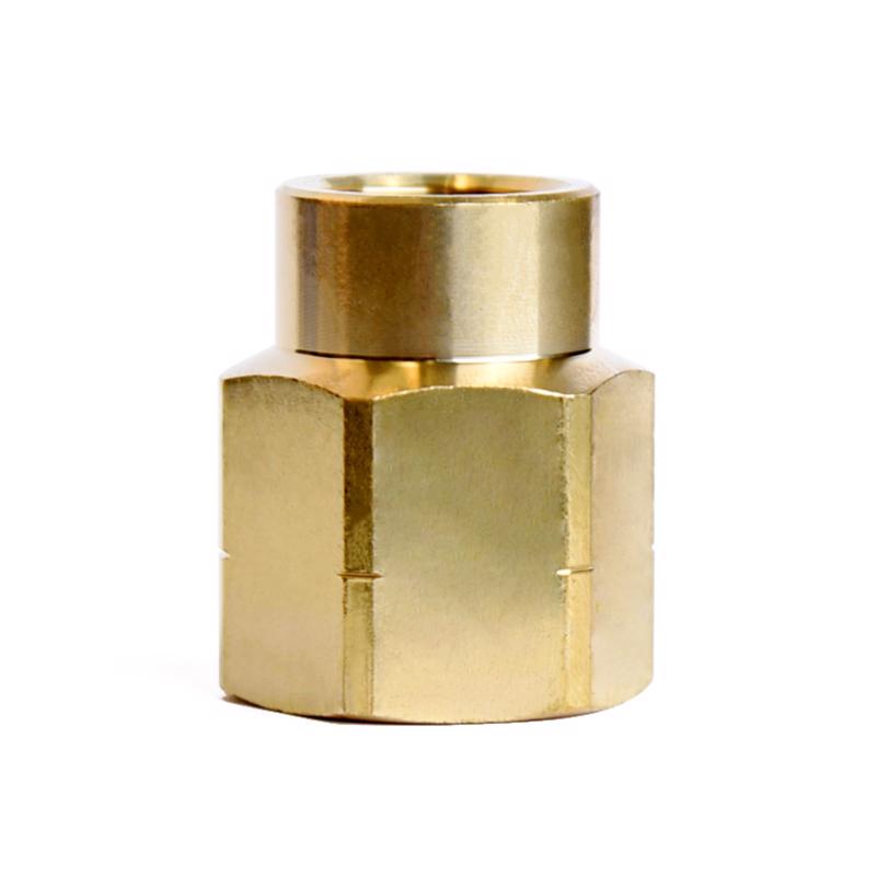 ATC 1/2 in. FPT X 3/8 in. D FPT Yellow Brass Reducing Coupling, Pack of 5
