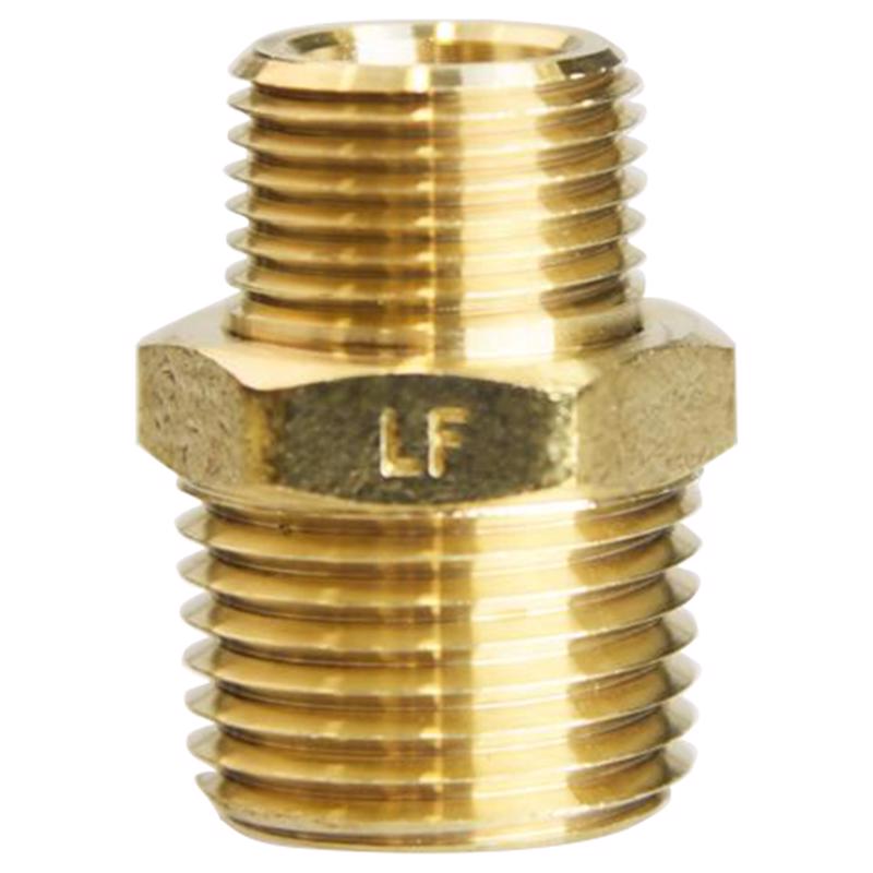ATC 1/2 in. MPT X 3/8 in. D MPT Brass Reducing Hex Nipple, Pack of 5