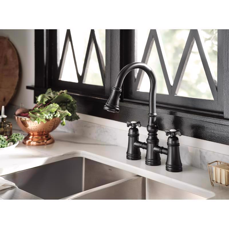 Moen Weymouth Two Handle Matte Black Pull-Down Kitchen Faucet