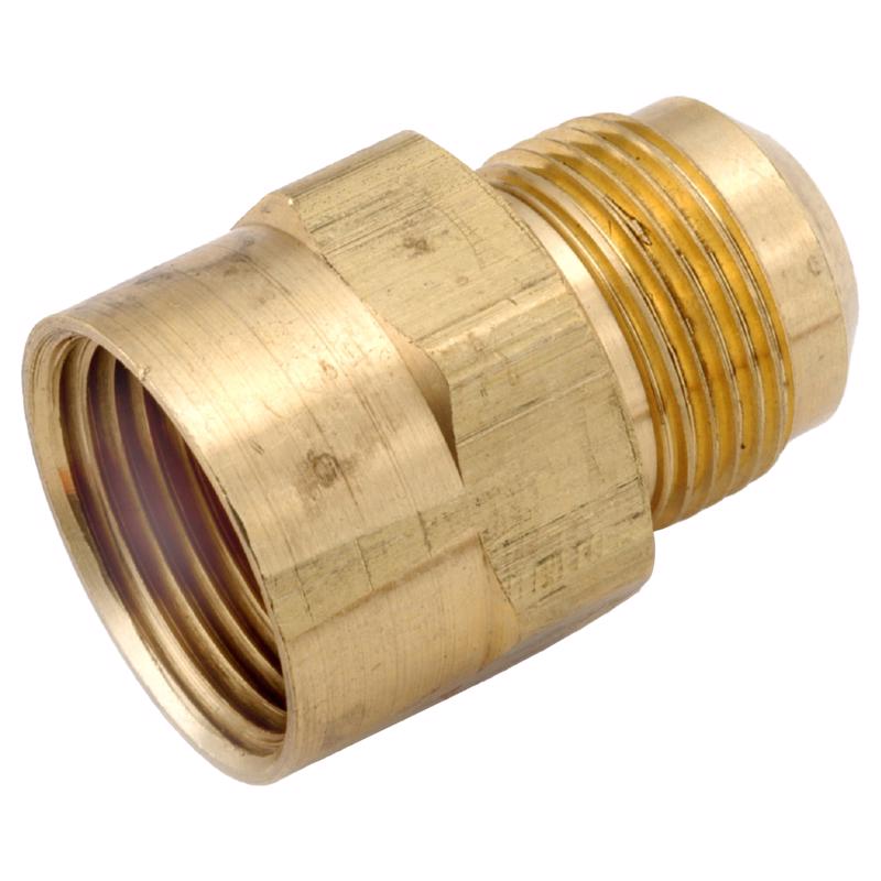 Anderson Metals 15/16 in. Flare in. X 1/2 in. D FIP Brass Coupling, Pack of 5