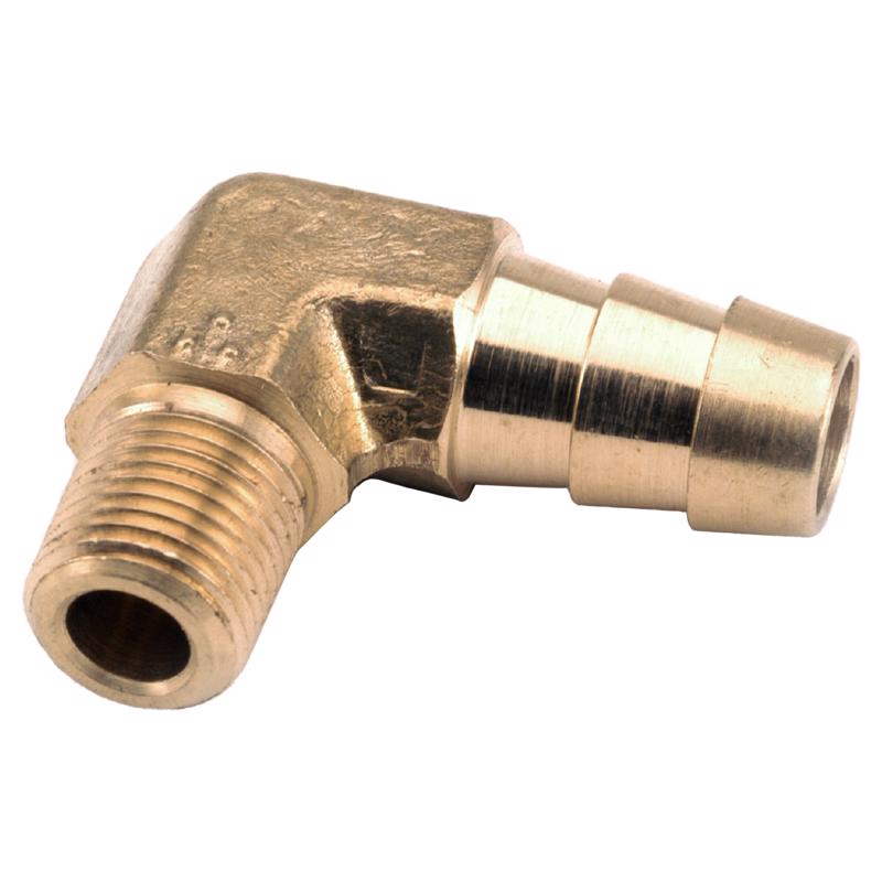 Anderson Metals 1/4 in. Hose Barb in. X 1/4 in. D MIP Brass 90 Degree Elbow, Pack of 5